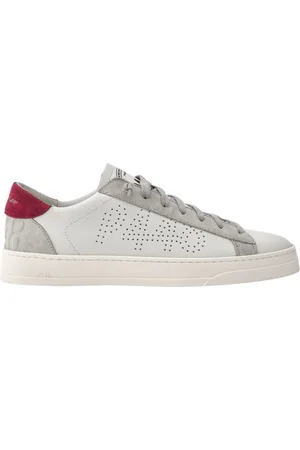 P448 Sko, Herre, Hvid, 44 EU, Hvide Sneakers med Bordeaux Detaljer