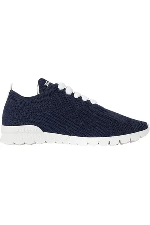 Kiton Sko, Dame, Blå, 41 EU, Cashmere, Mørkeblå Strik Sneakers