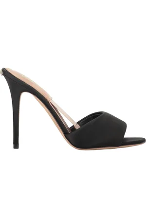 VALENTINO GARAVANI Sko, Dame, Sort, 38 1/2 EU, Stiletto Heel Fabric Mules
