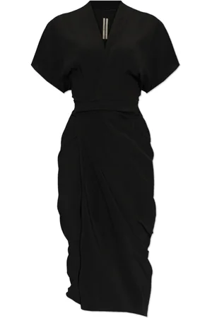 Rick Owens Kjole, Dame, Sort, 2XS, Wrap Kjole