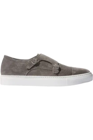 Scarosso Sko, Herre, Grå, 42 EU, Læder, Håndlavede Grå Ruskind Monkstrap Sneakers