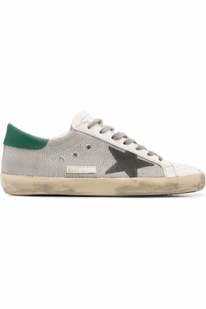 Golden Goose Sko, Herre, Grå, 43 EU, Læder, Perforerede Læder Star Heel Sneakers