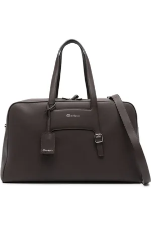 santoni Taske, Herre, Brun, ONE SIZE, Læder, Mørkebrun 24H Weekendtaske