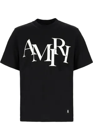 AMIRI Top, Herre, Sort, L, Bomuld, Staggered Logo T-shirt