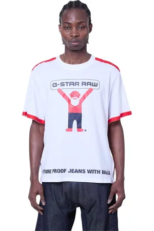 WALTER VAN BEIRENDONCK Top, Herre, Hvid, S, Bomuld, Logo Motif Crewneck T-Shirt