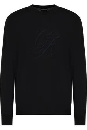 Giorgio Armani Strik, Herre, Sort, L, Fantasy Sort Sweater