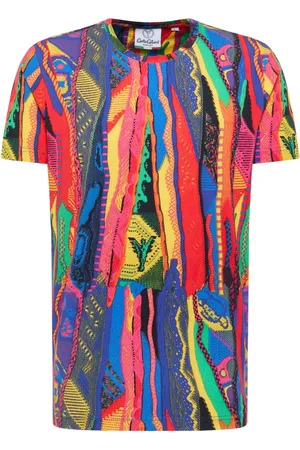 Carlo Colucci Top, Herre, Flerfarvet, XS, Strikprint Egon T-shirt