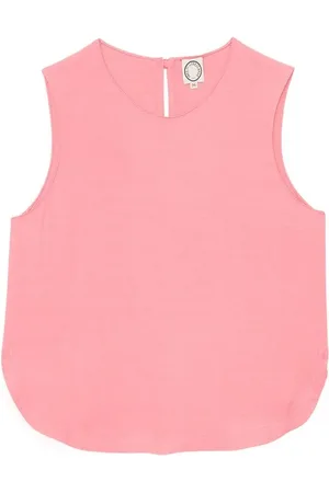 Inès de la Fressange Top, Dame, Lyserød, S, Lyserød Ærmeløs Bluse Romantisk Stil