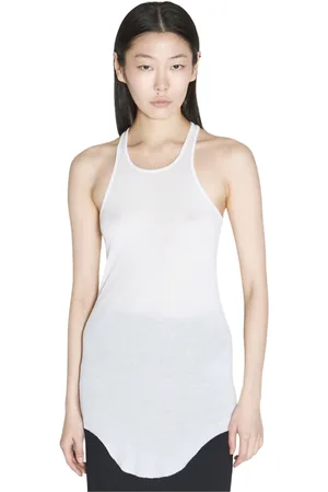 Rick Owens Top, Dame, Hvid, S, Basic Rib Tanktop
