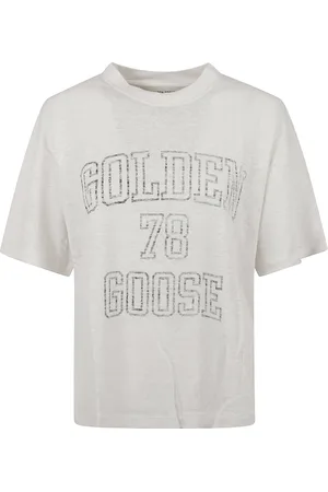 Golden Goose Top, Dame, , M, Bomuld, Journey Boxy T-shirt Light Linen Jersey