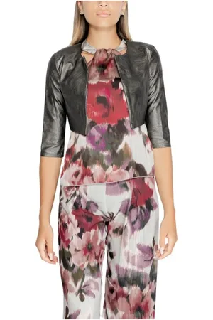 Rinascimento Jakke, Dame, Grå, M, Uld, Floral Print Bolero Jakke