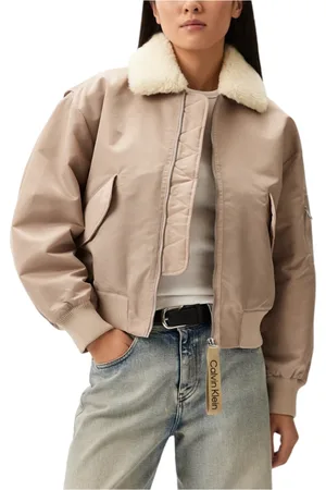 Calvin Klein Jakke, Dame, , S, Uld, Zip-Up Jakke med Lommer
