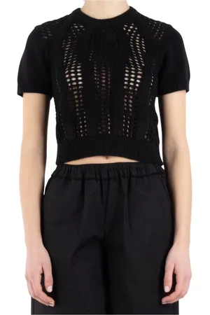 THE GARMENT Strik, Dame, Sort, XS, Bomuld, Bomuld Sort T-shirt