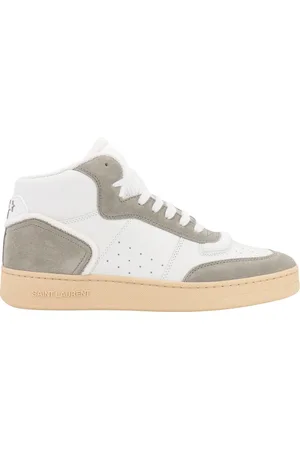 Saint Laurent Sko, Herre, Hvid, 41 EU, Læder, Læder- og ruskindssneakers