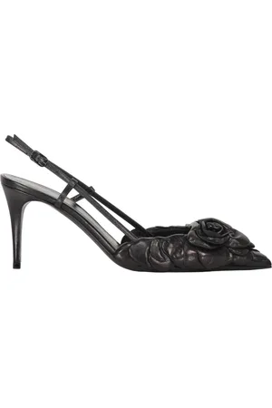 VALENTINO GARAVANI Sko, Dame, Sort, 35 1/2 EU, Blomstret Pointy Toe Slingback Pumps