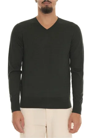 hindustrie Strik, Herre, Grøn, XL, Uld, Merino Uld V-Hals Pullover