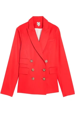 Inès de la Fressange Jakke, Dame, Rød, XS, Bomuld, Rød Bomuldssyet Jakke