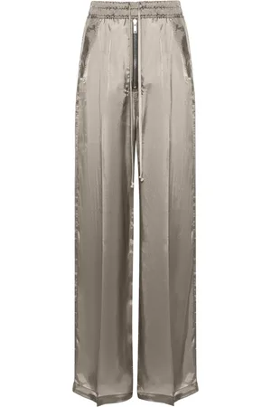 Rick Owens Bukser, Dame, Brun, L, Wide-Leg Bukser med Snøre