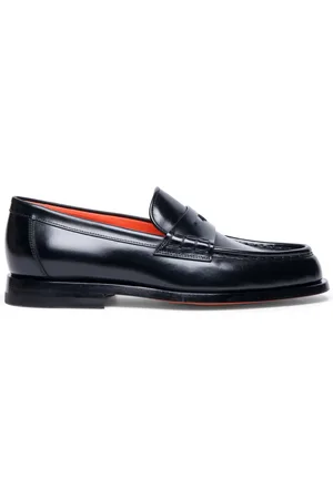 santoni Sko, Dame, Sort, 37 EU, Slip-On Flade Loafers