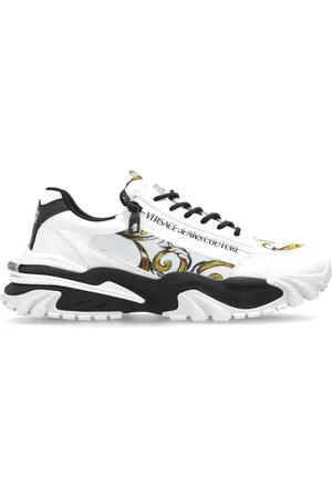 VERSACE Sko, Herre, Hvid, 45 EU, Uld, Sneakers med trykt logo