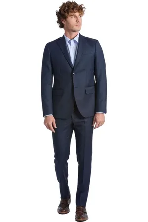 BALDININI Jakkesæt, Herre, Blå, M, Uld, Blå Uld Slim Fit Suit