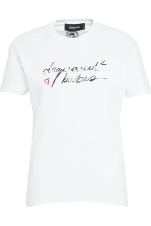 Dsquared2 Top, Dame, Hvid, M, Bomuld, Hvid Crew Neck T-shirt Kort Ærme