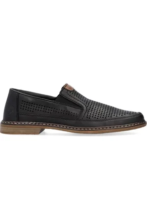 Rieker Sko, Herre, Sort, 42 EU, Læder, Klassiske sorte formelle loafers