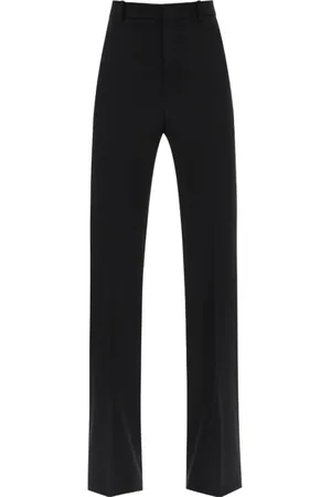 Saint Laurent Bukser, Dame, Sort, L, Satin, Satin Wool Bukser