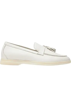 Scarosso Sko, Dame, Hvid, 39 1/2 EU, Læder, Leandra Loafers