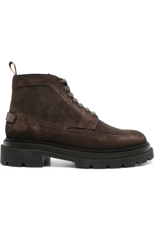 santoni Sko, Herre, Brun, 44 1/2 EU, Chokoladebrune vandrestøvler i ruskind