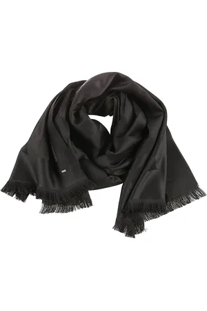 Saint Laurent Tilbehør, Dame, Sort, ONE SIZE, Uld, Echarpe YSL Random B Scarf