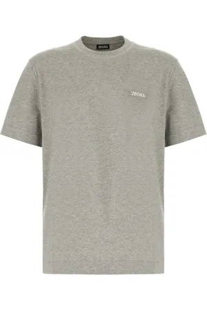 Ermenegildo Zegna Top, Herre, Grå, S, Bomuld, Afslappet Bomuld T-Shirt til Mænd