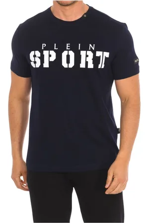 Philipp Plein Top, Herre, Blå, S, Bomuld, Kortærmet T-shirt med Claw Print