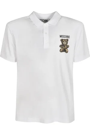Moschino Top, Herre, Hvid, XL, Uld, Stilfulde T-shirts og Polos