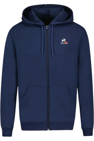 Le Coq Sportif Sweathshirts & Hoodies, Herre, Blå, L, Uld, Blå Zip Jakke til Mænd