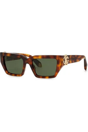 Roberto Cavalli Tilbehør, unisex, Brun, 55 MM, Solbriller Squadrata Havana Lucido