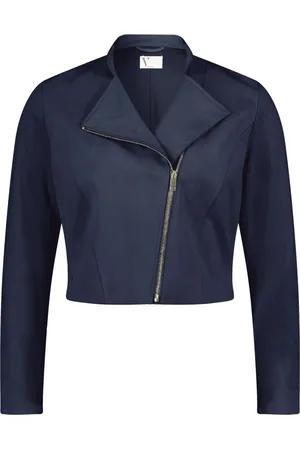 Vera Mont Jakke, Dame, Blå, XL, Lynlås Biker Jakke Trendy Stil