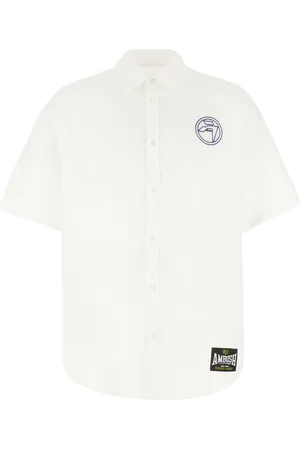 AMBUSH Skjorte, Herre, Hvid, L, Uld, Short Sleeve Bluser
