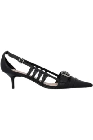 Pinko Sko, Dame, Sort, 38 EU, Læder, Sort Slingback Spidse Tå Flade Sko