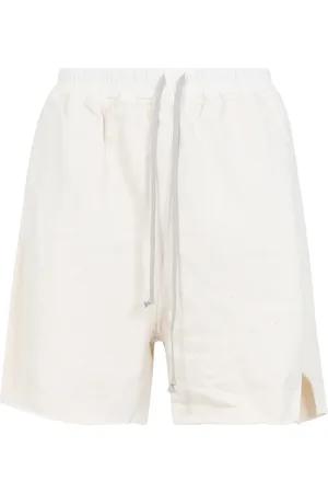 Rick Owens Shorts, Herre, Hvid, S, Bomuld, Drkshdw Zipper Detail Drawstring Cotton Shorts