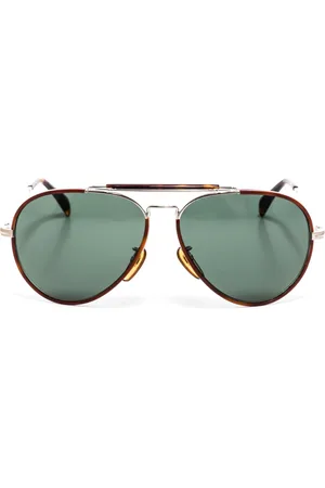 DB EYEWEAR BY DAVID BECKHAM Tilbehør, Herre, Brun, ONE SIZE, Uld, Aviator solbriller med acetat- og metalramme