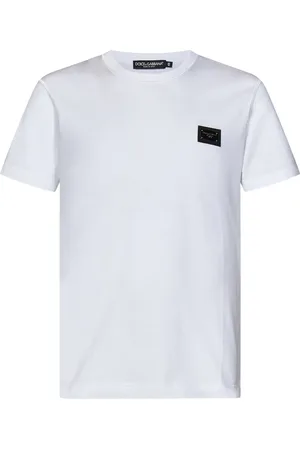 Dolce & Gabbana Top, Herre, Hvid, S, Bomuld, Hvid Ribbet Crewneck T-shirt