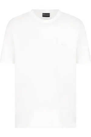 Emporio Armani Top, Herre, Hvid, XL, Uld, Stilfulde T-shirts og Polos med Ørn