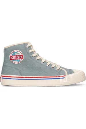 Kenzo Sko, Dame, Blå, 39 EU, Uld, Højtop Logo Sneakers