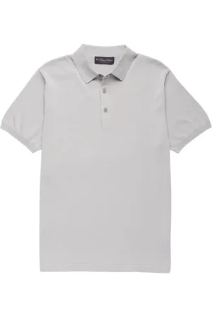 Brooks Brothers Top, Herre, Grå, L, Bomuld, Makò Bomulds Polo Shirt