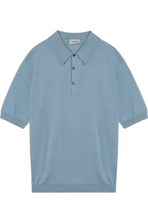 JOHN SMEDLEY Top, Herre, Grøn, M, Kortærmet poloshirt
