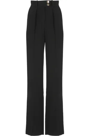 Elisabetta Franchi Bukser, Dame, Sort, L, Sorte Crepe Bukser med Lommer