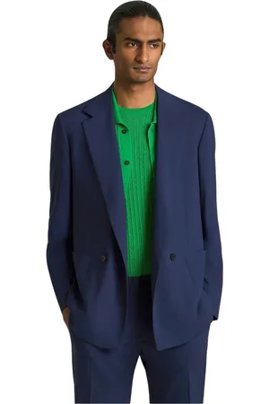 Kiton Jakke, Herre, Blå, 2XL, Deconstructed Teknisk Stofdragt