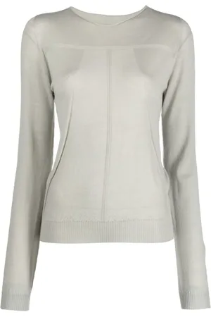 Rick Owens Strik, Dame, , L, Uld, Biker Level Rundhalset Sweater