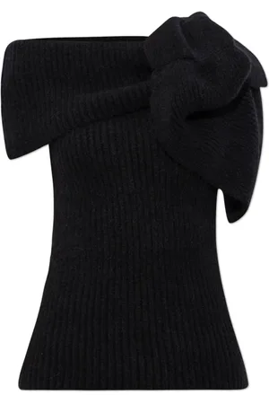 Rick Owens Strik, Dame, Sort, L, Uld, Banded Sweater